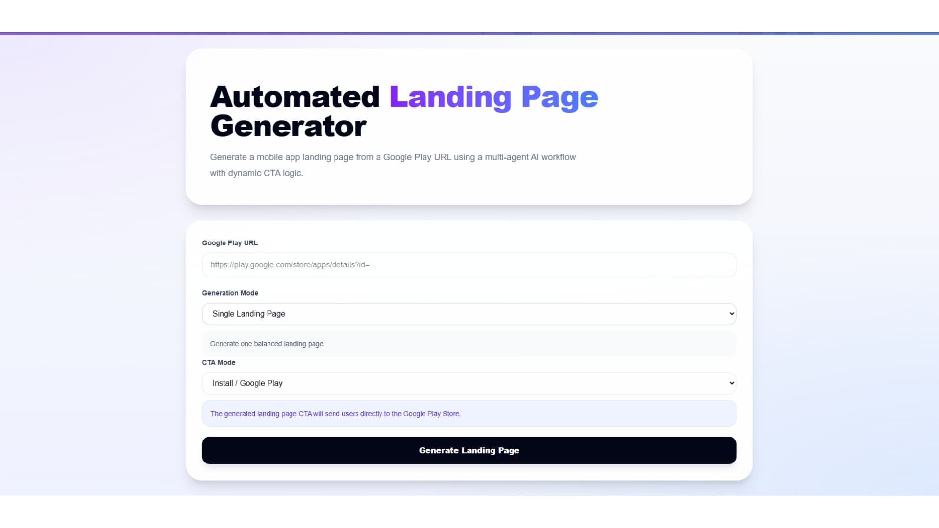 AI Landing Page Generator